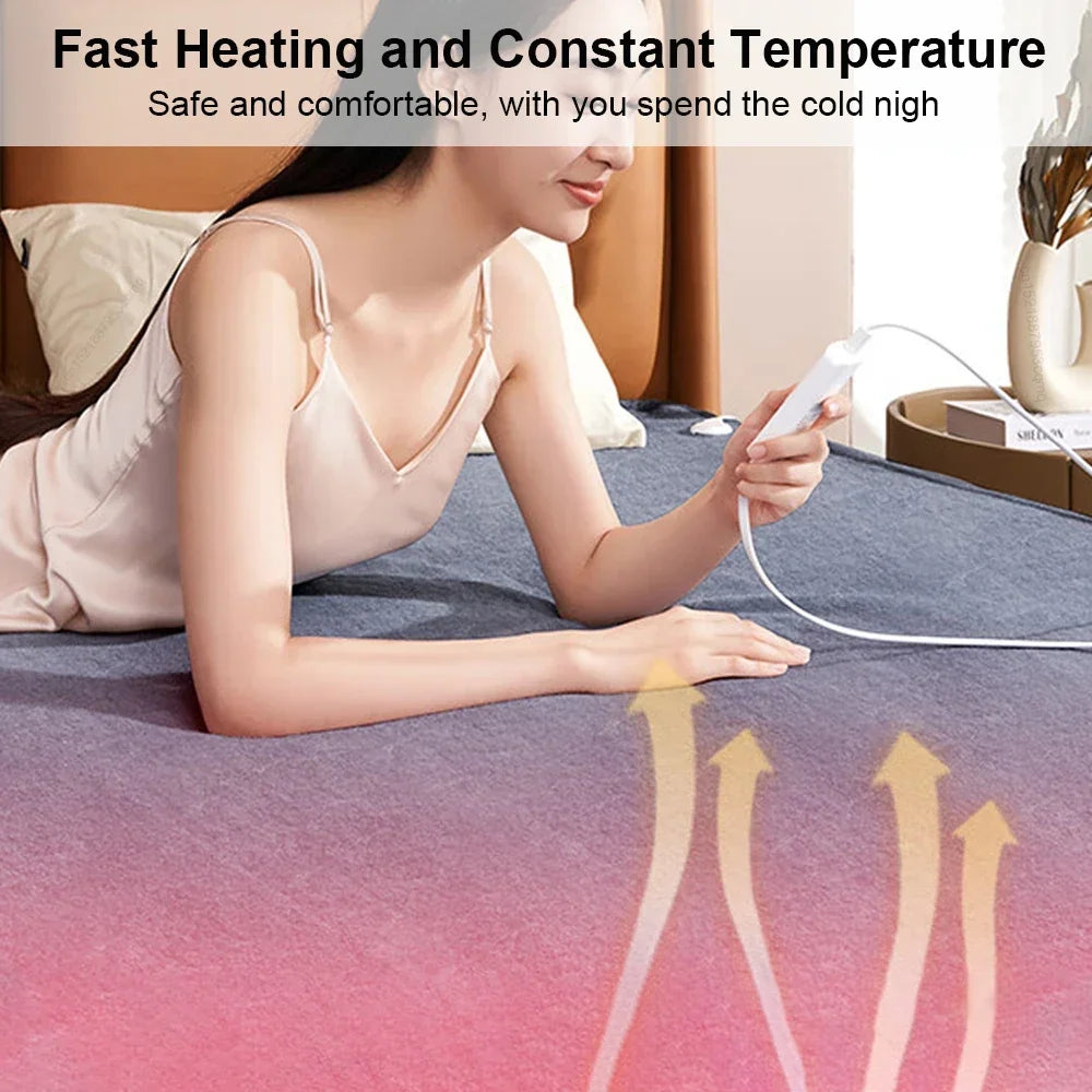 Couverture Électrique 220V – Couverture Chauffante avec Thermostat et Prise EU