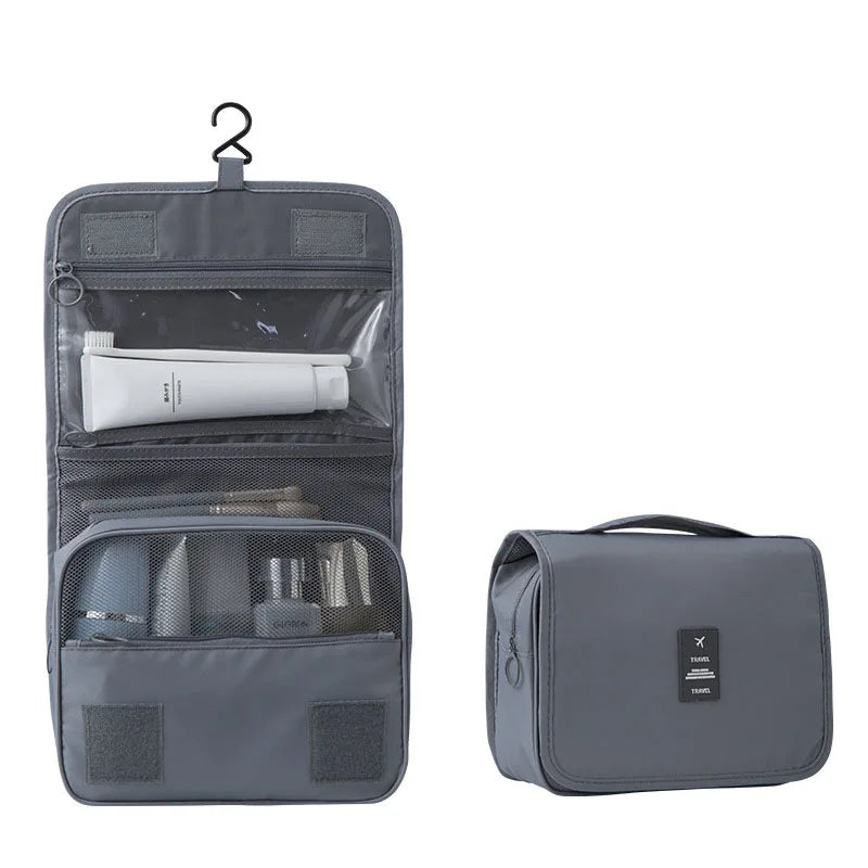 Trousse de toilette de voyage suspendue | 6 compartiments & compartiment humide | Compacte & polyvalente | Polyester déperlant