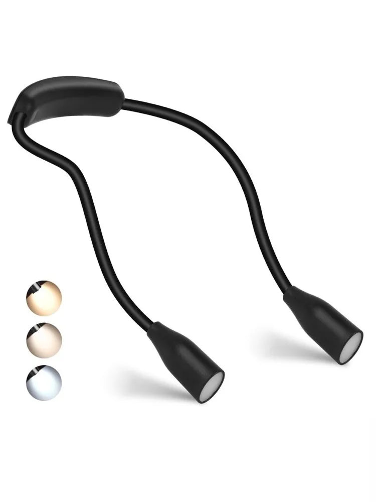 Lampe de cou LED LumiNeck | Rechargeable USB | 3 couleurs de lumière & intensité réglable | Flexible & Portable
