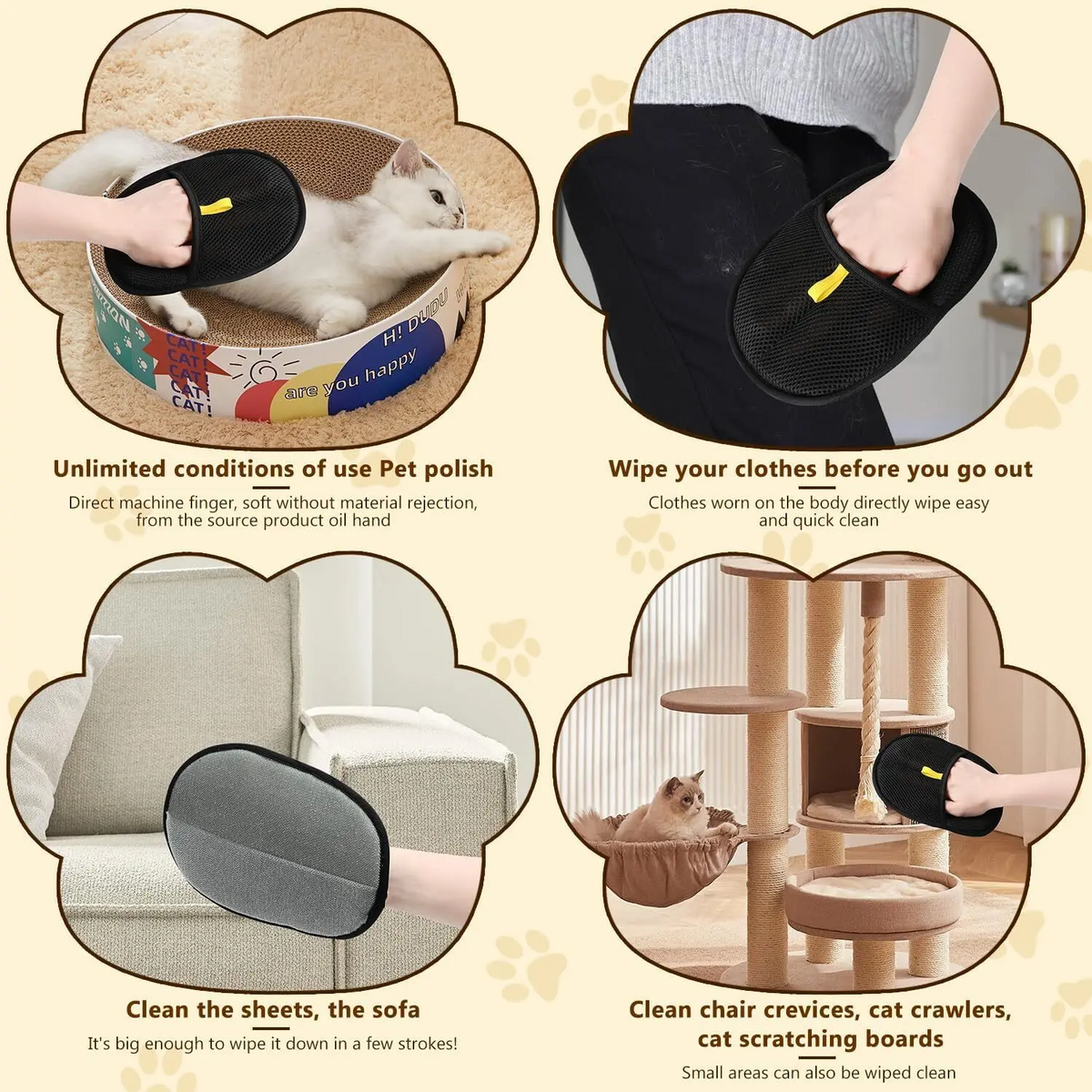 DogCatFri™ Gants de Nettoyage 1+1 GRATUIT : Gants Électrostatiques pour Élimination des Cheveux d'Animaux