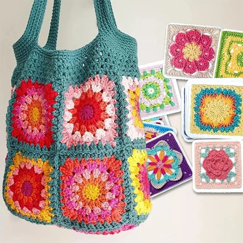 CrochetCards : Ensemble de Cartes Guide de Crochet Carré