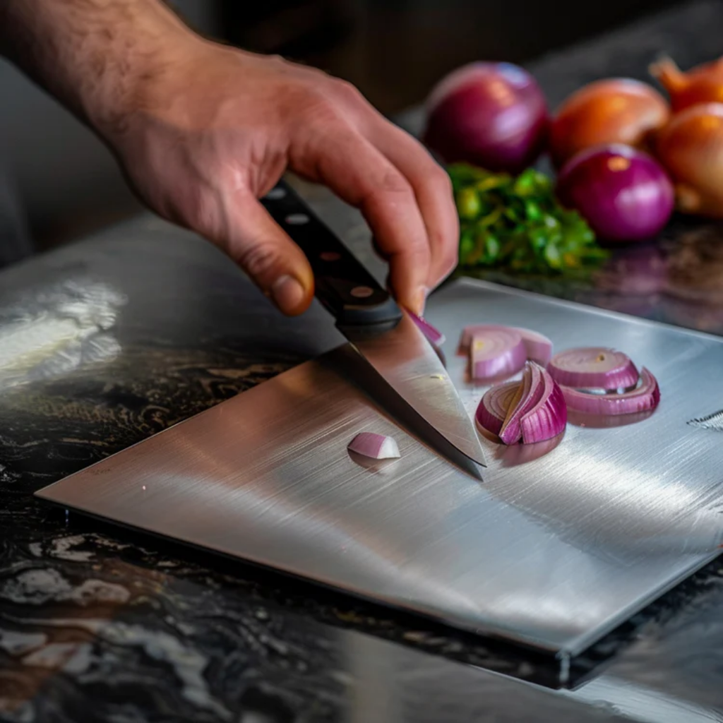 Skanto | Planche à découper en acier inoxydable pour chefs professionnels et amateurs