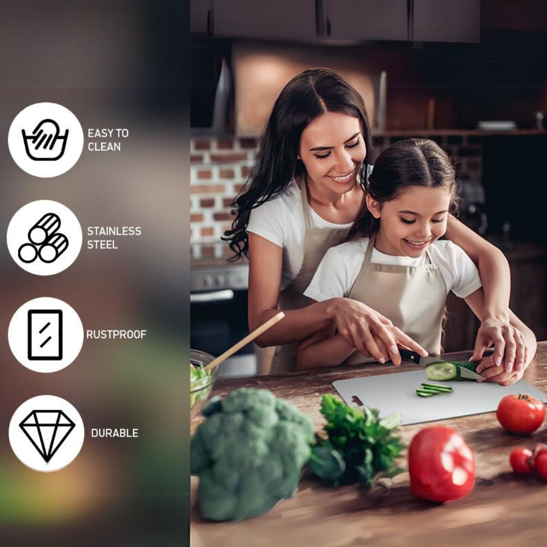 Skanto | Planche à découper en acier inoxydable pour chefs professionnels et amateurs