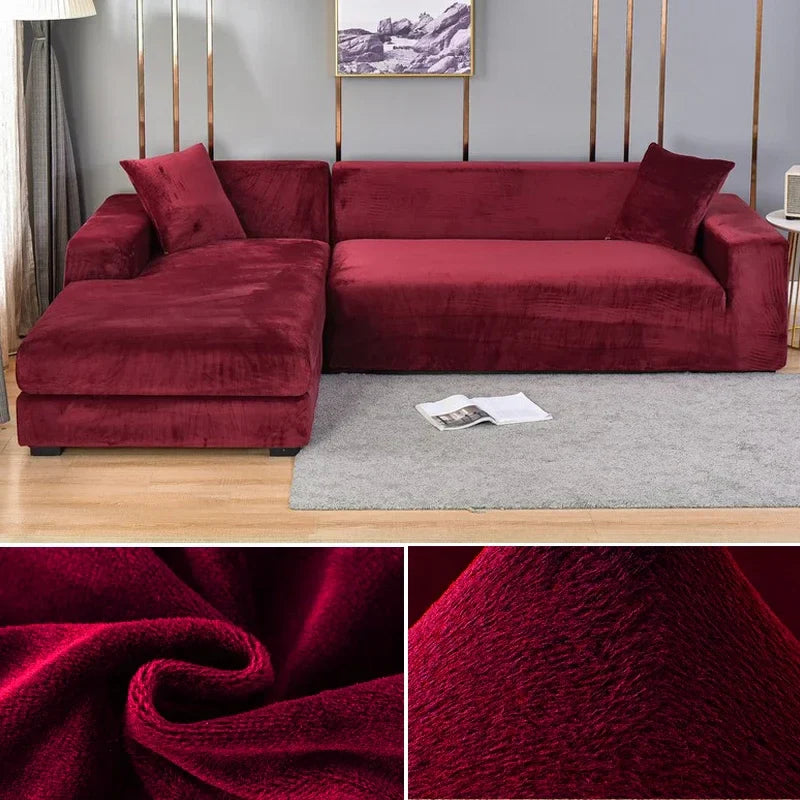 Housse de Canapé en Velours Élastique avec Finition Luxueuse – Sofina