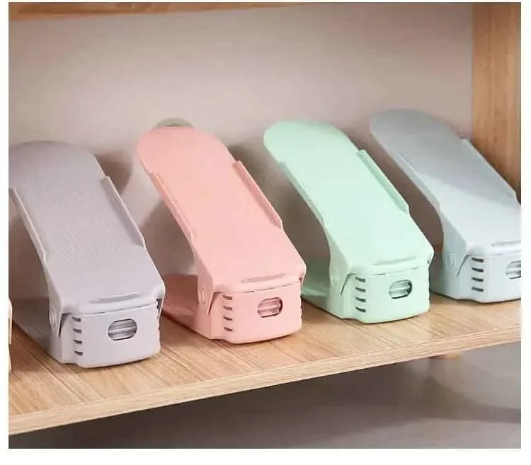 Organisateur de chaussures pour placard, set de 6 | Étagère à chaussures gain de place pour une utilisation double de l'espace de rangement | Support à chaussures empilable