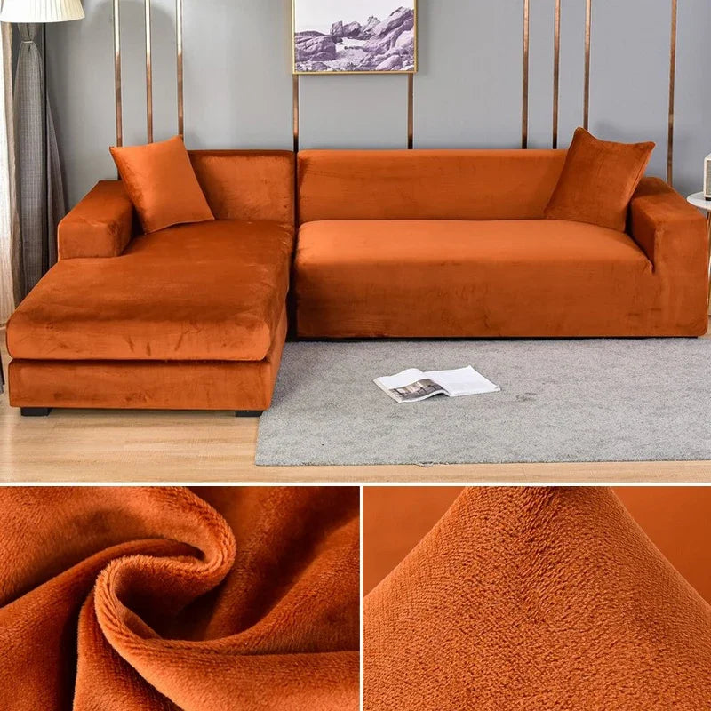 Housse de Canapé en Velours Élastique avec Finition Luxueuse – Sofina