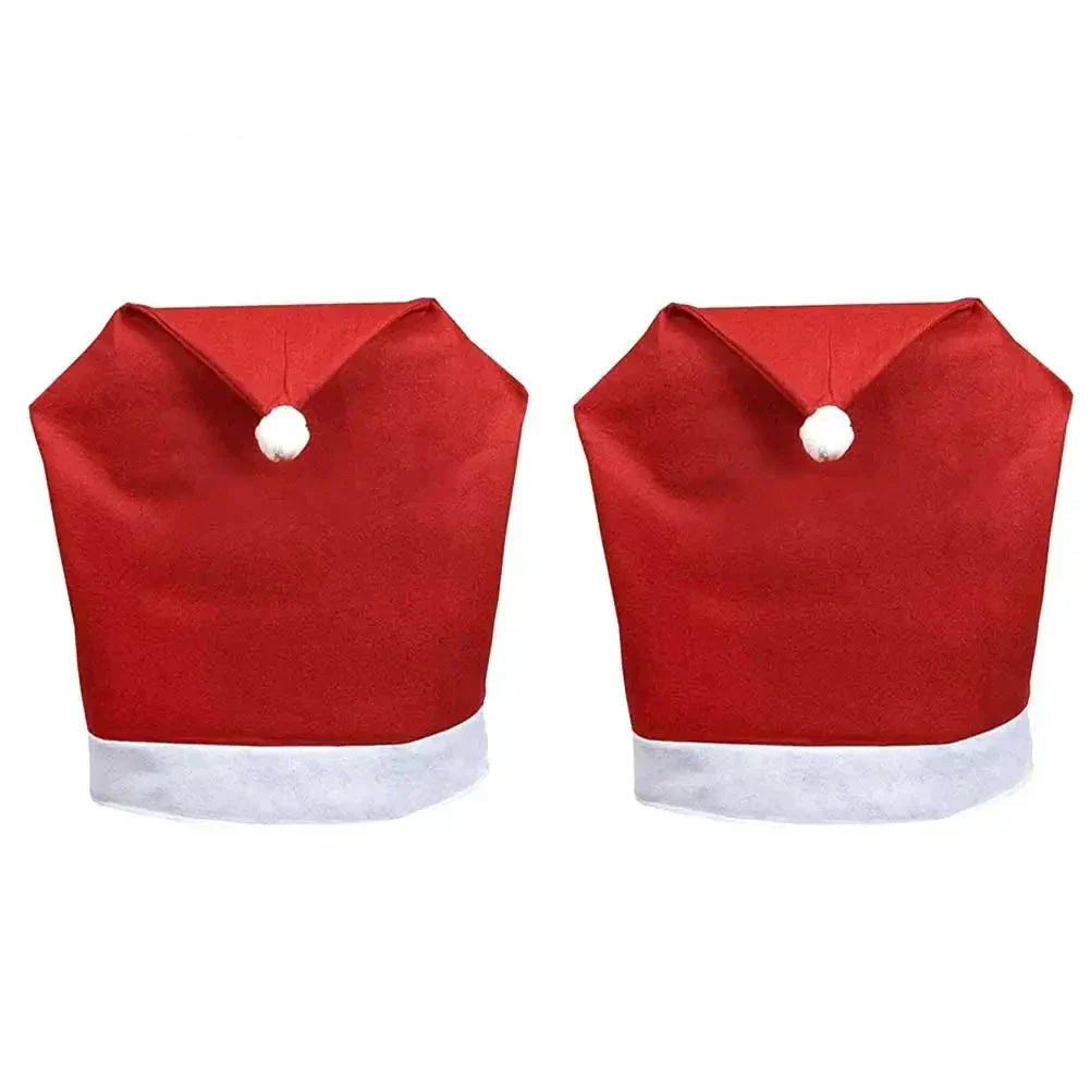Housses de Chaise de Noël – Bonnet de Père Noël pour Chaises de Salle à Manger