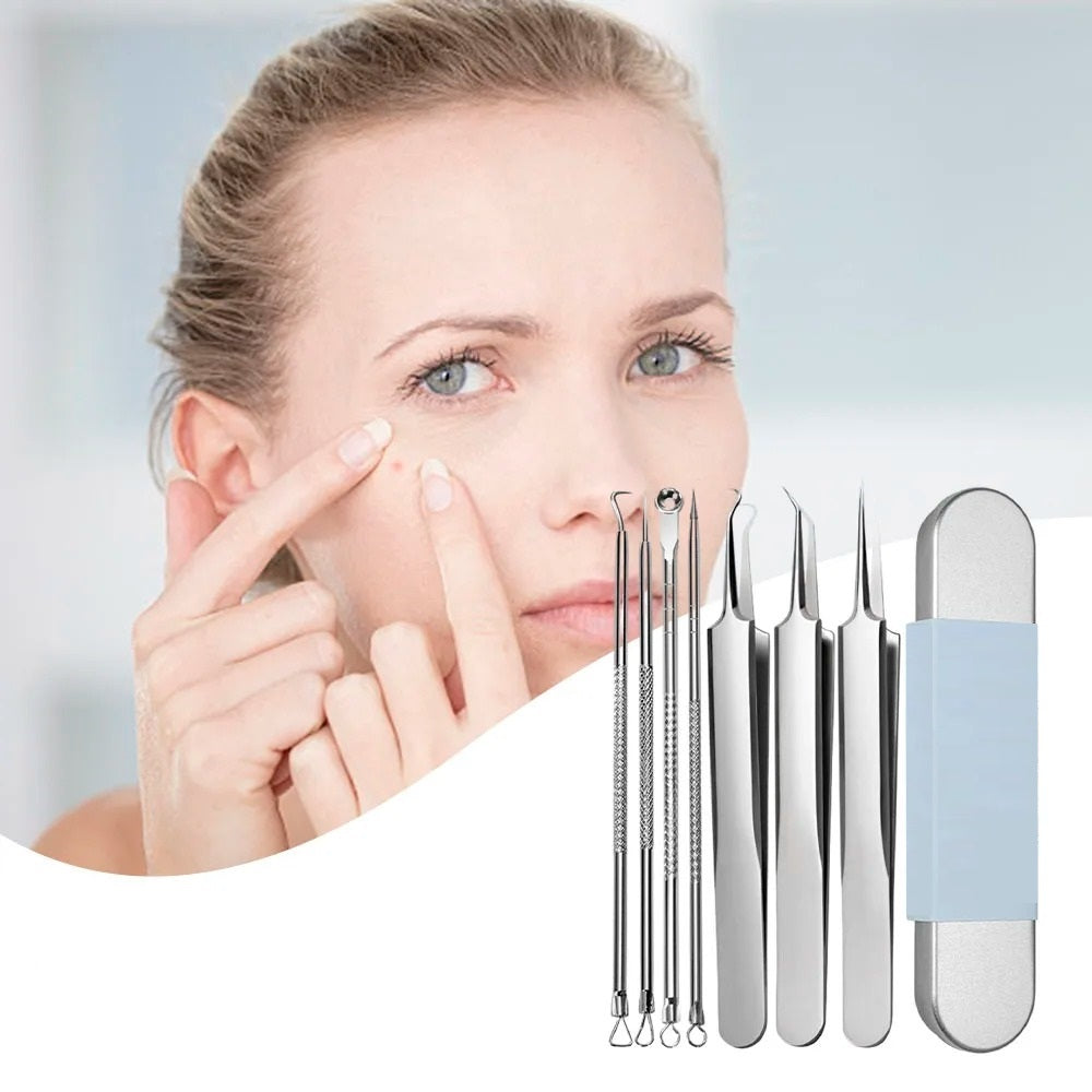 FacialTools - Ensemble d'outils en acier inoxydable pour l'extraction des points noirs
