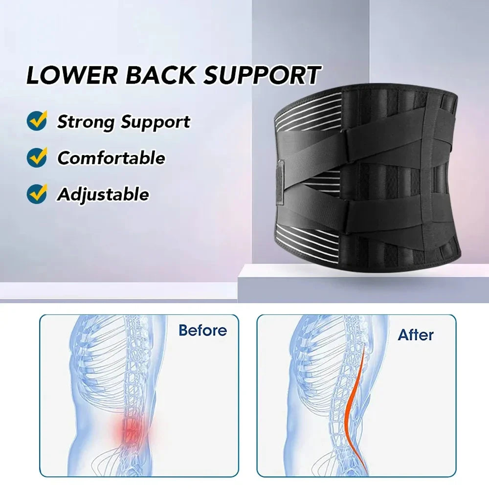 Ceinture de soutien dorsal OrthoFlexa | Support lombaire 360° avec aluminium à mémoire et ressorts en acier | Respirant et invisible sous les vêtements