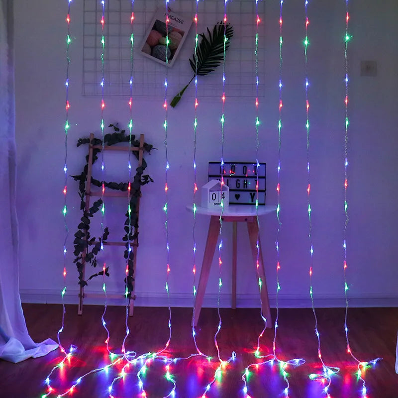 Éclairage de Rideau de Noël LED avec Changement de Couleur – Lumières Décoratives pour Fenêtre et Mur