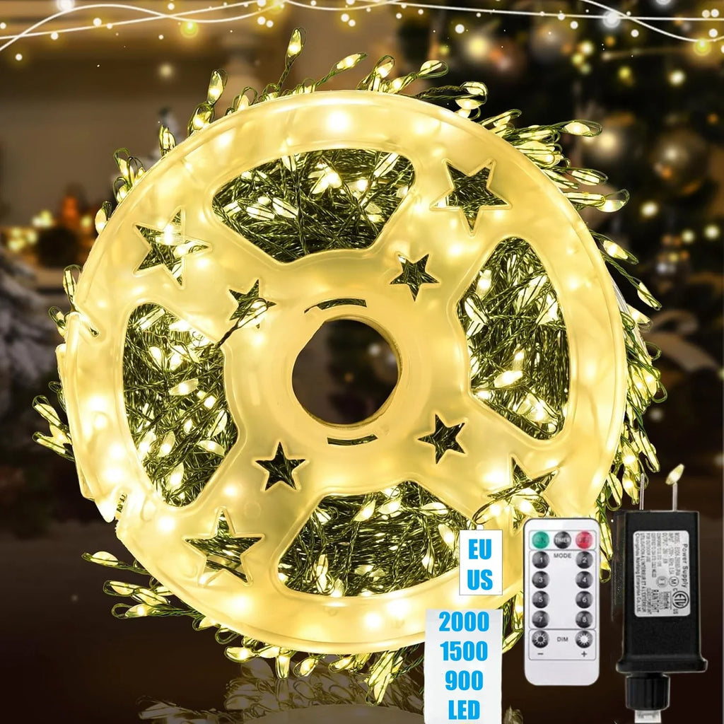 Guirlande lumineuse LED Ignisia | Avec télécommande | 30–75 m | 900–2000 LEDs | Étanche IP65 | Pour Noël, Halloween & fêtes