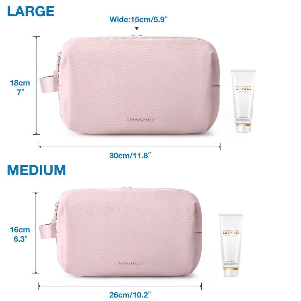 Kosmetixo Trousse de Toilette Imperméable pour Femmes & Hommes | Trousse de Toilette Légère en S/M/L | Accessoire de Voyage pour Produits de Soins & Maquillage | Organisateur de Voyage Unisexe