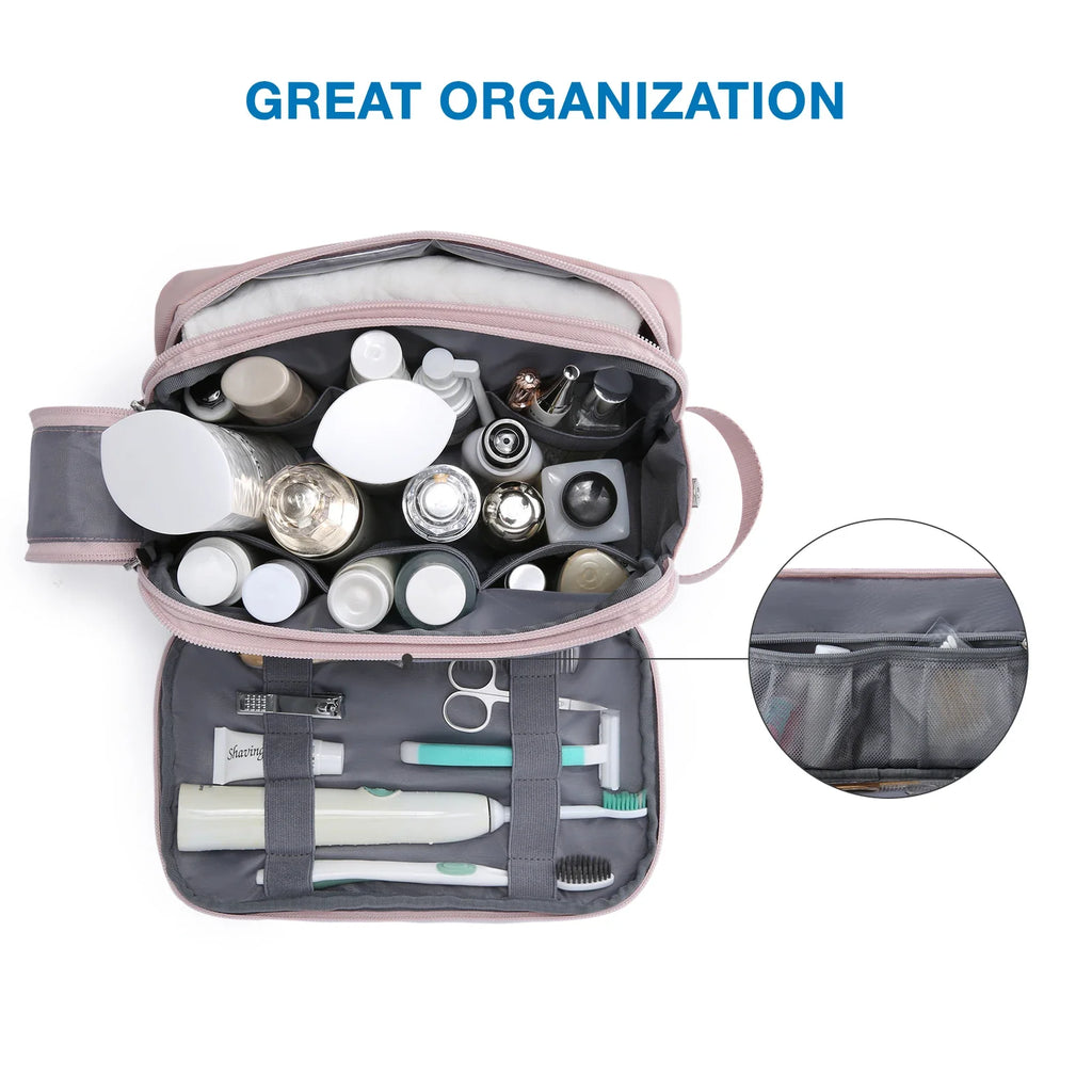 Kosmetixo Trousse de Toilette Imperméable pour Femmes & Hommes | Trousse de Toilette Légère en S/M/L | Accessoire de Voyage pour Produits de Soins & Maquillage | Organisateur de Voyage Unisexe
