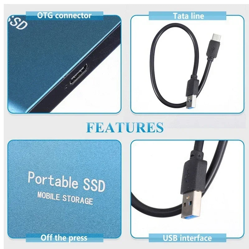Brehn | SSD Externe 128 Go | USB 3.1 & USB-C Haute Vitesse | Technologie NVMe M.2 | Boîtier en Aluminium Résistant aux Chocs | Plug & Play pour PC, Mac & Mobile