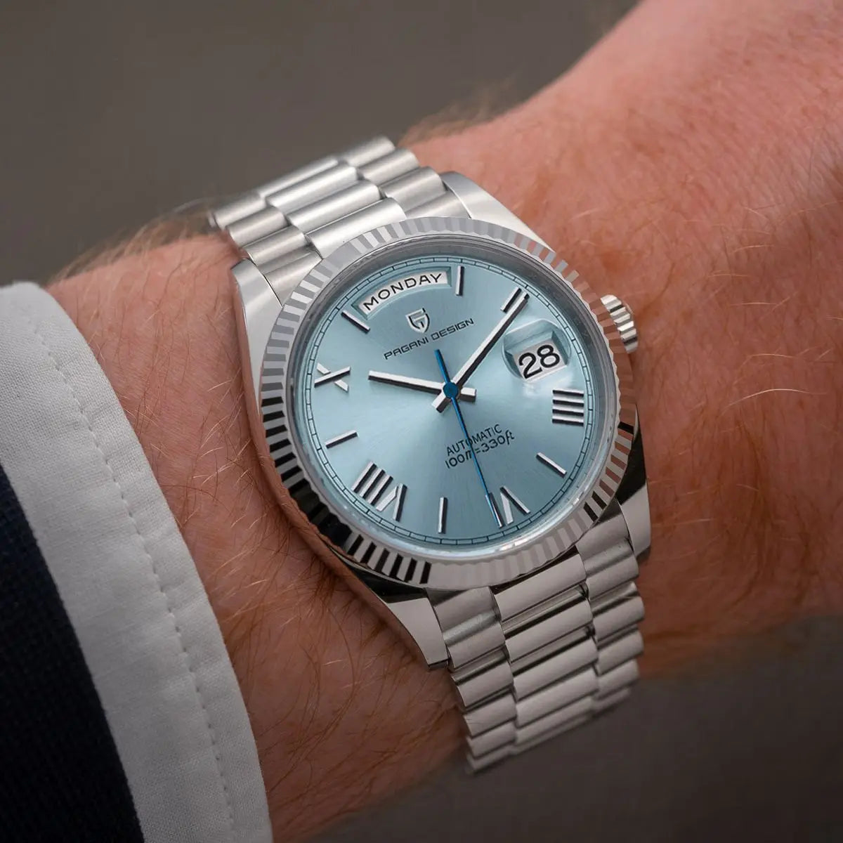 Montre automatique de luxe pour hommes – Acier inoxydable, remontage automatique, fonction calendrier – Style pour chaque occasion