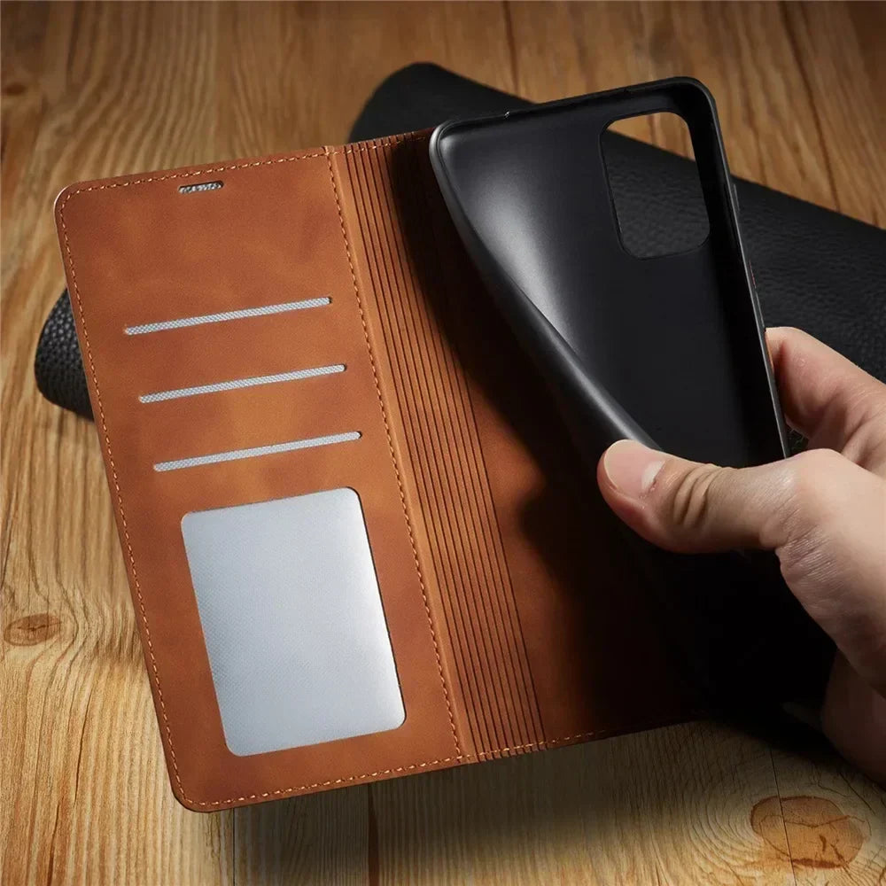 Housse Brehn Samsung : Étui en cuir magnétique pour une protection élégante