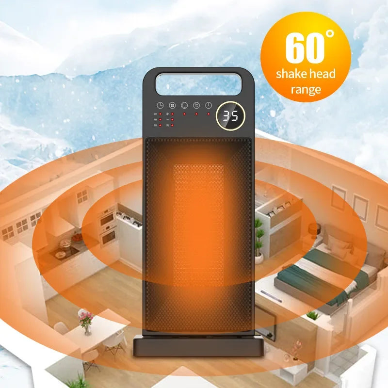 Chauffage Électrique 2000W avec Télécommande et Écran Tactile