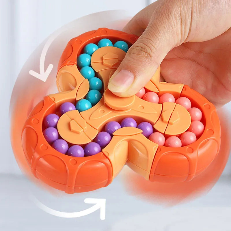 Kletshuts™ SensoryToy - 2 en 1 Rubiks Kubus / Magische Boon Gyro Fidget Spinner