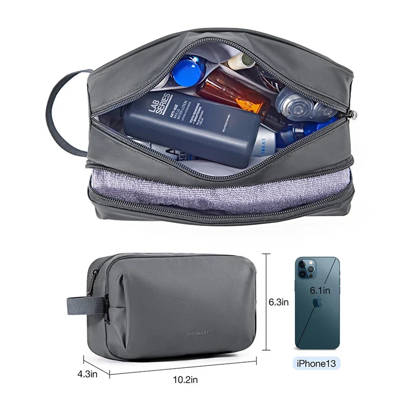 Kosmetixo Trousse de Toilette Imperméable pour Femmes & Hommes | Trousse de Toilette Légère en S/M/L | Accessoire de Voyage pour Produits de Soins & Maquillage | Organisateur de Voyage Unisexe
