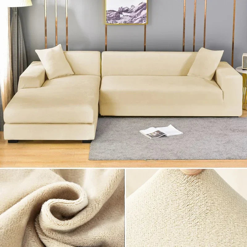 Housse de Canapé en Velours Élastique avec Finition Luxueuse – Sofina