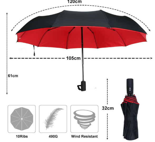 Skanto | Parapluie Tempête Résistant au Vent - Le Parapluie Qui Résiste à N'importe Quelle Tempête