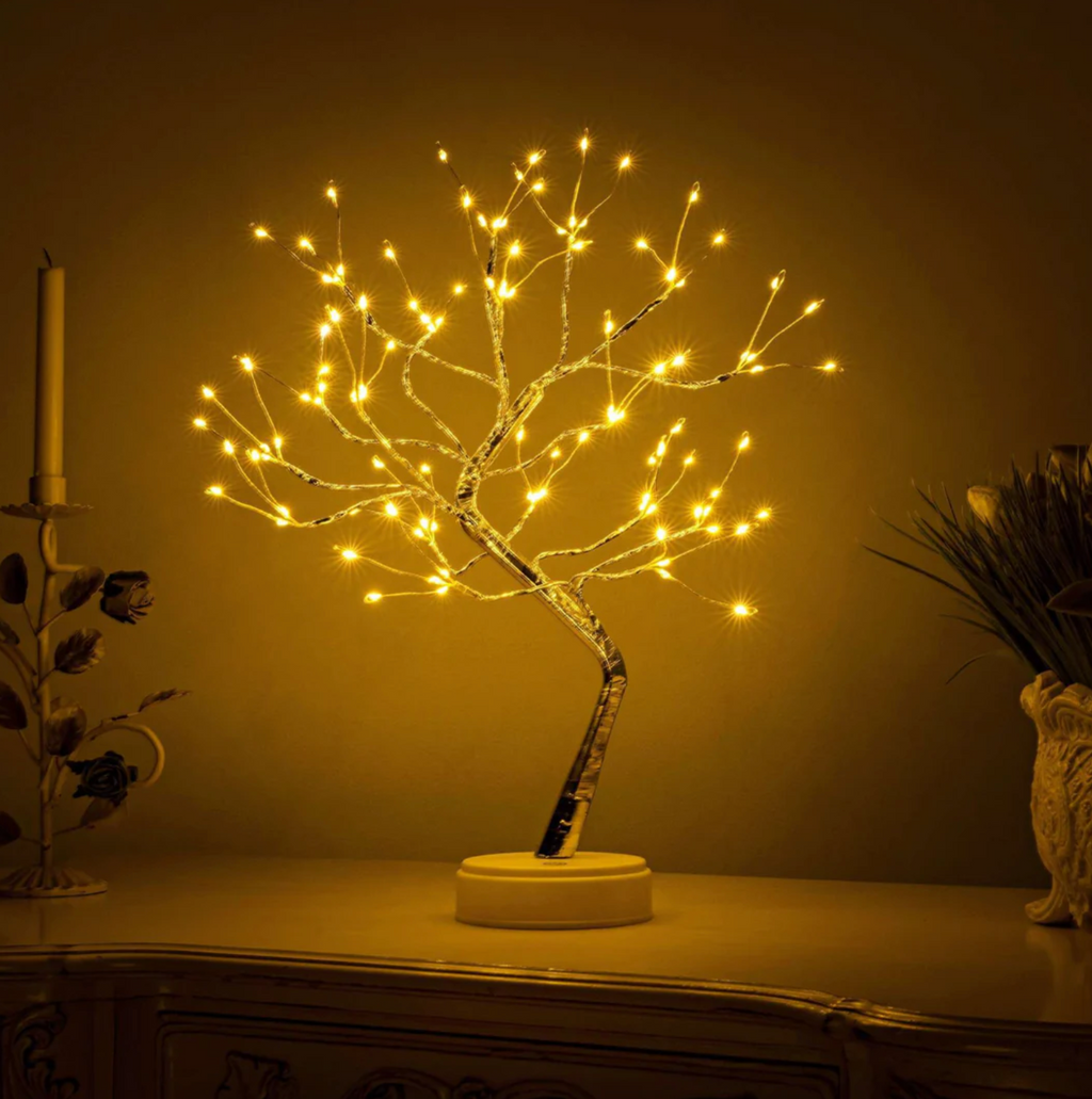 Arbre de Lumière Magique - Lampe de Table LED Sans Fil Apaisante - Design Unique avec Branches Ajustables