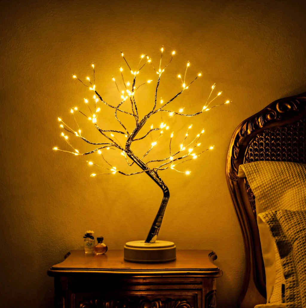 Arbre de Lumière Magique - Lampe de Table LED Sans Fil Apaisante - Design Unique avec Branches Ajustables