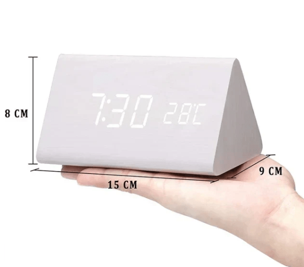 WoodSense Horloge en Bois LED – Commande Vocale & Élégante pour Chaque Pièce