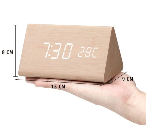 WOODSENSE – Montre en bois LED avec commande vocale pour une affichage du temps élégante