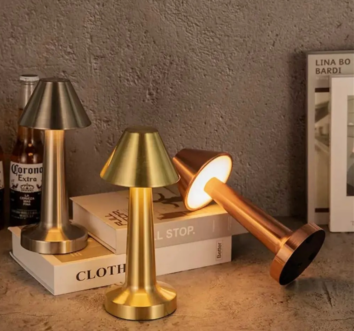 Lampe de Table LED Dimmable Sans Fil LuxLamp - Moderne via Touch | Salon | Lampe de Lecture | Lampe de Chevet