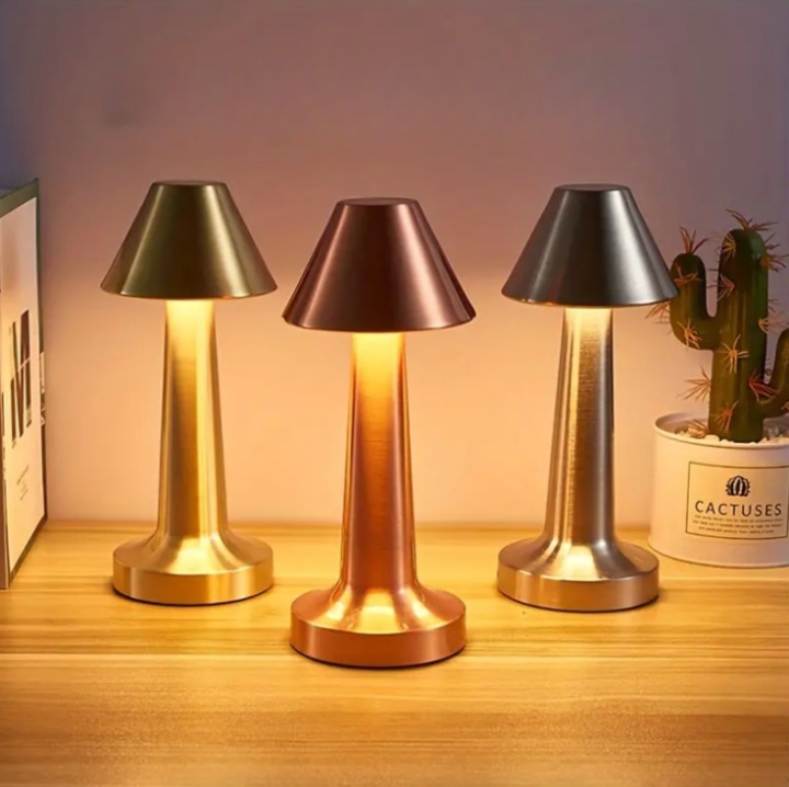 Lampe de Table LED Dimmable Sans Fil LuxLamp - Moderne via Touch | Salon | Lampe de Lecture | Lampe de Chevet