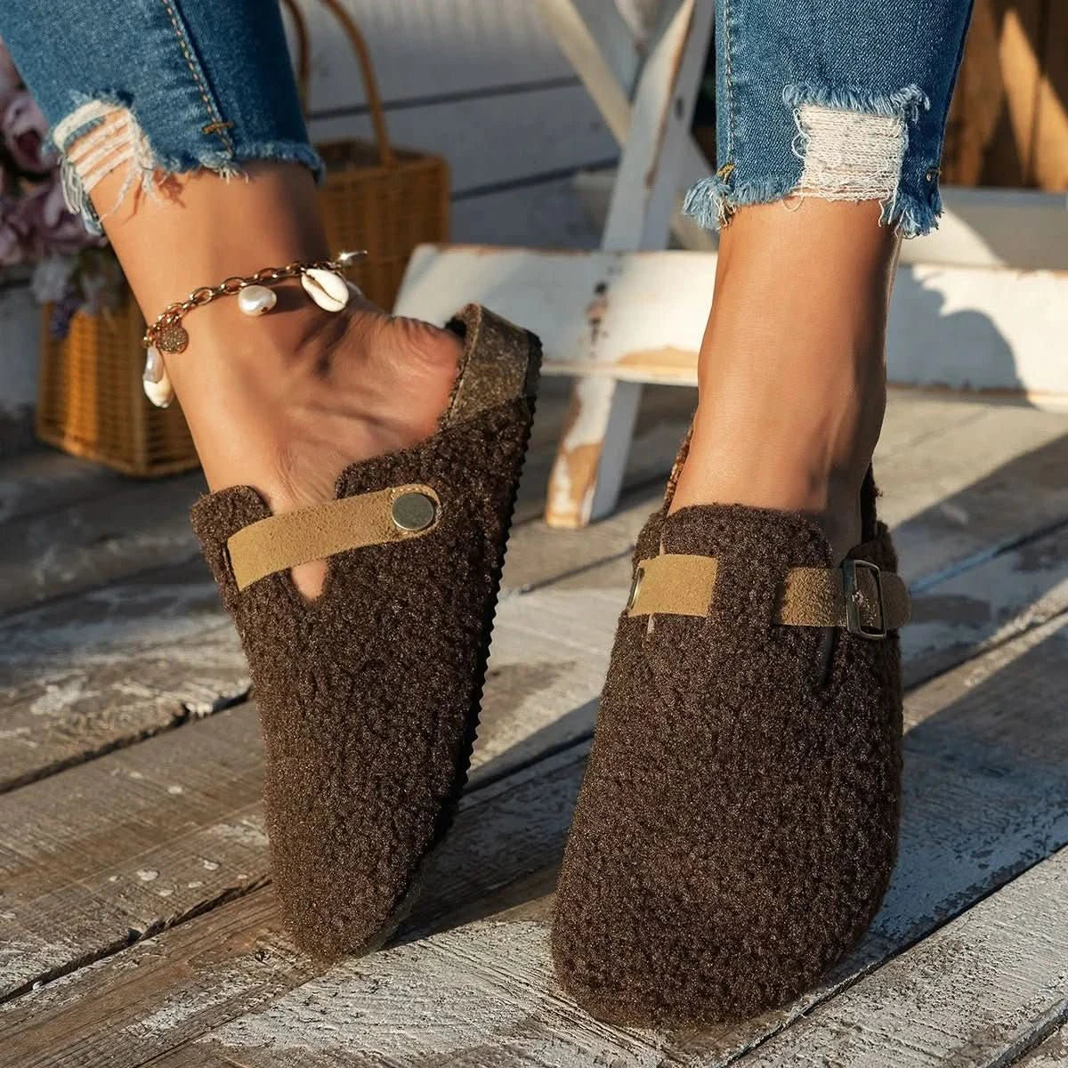 CONTRORTLUXE – Chaussures en laine de mouton luxueuses pour un confort ultime en hiver