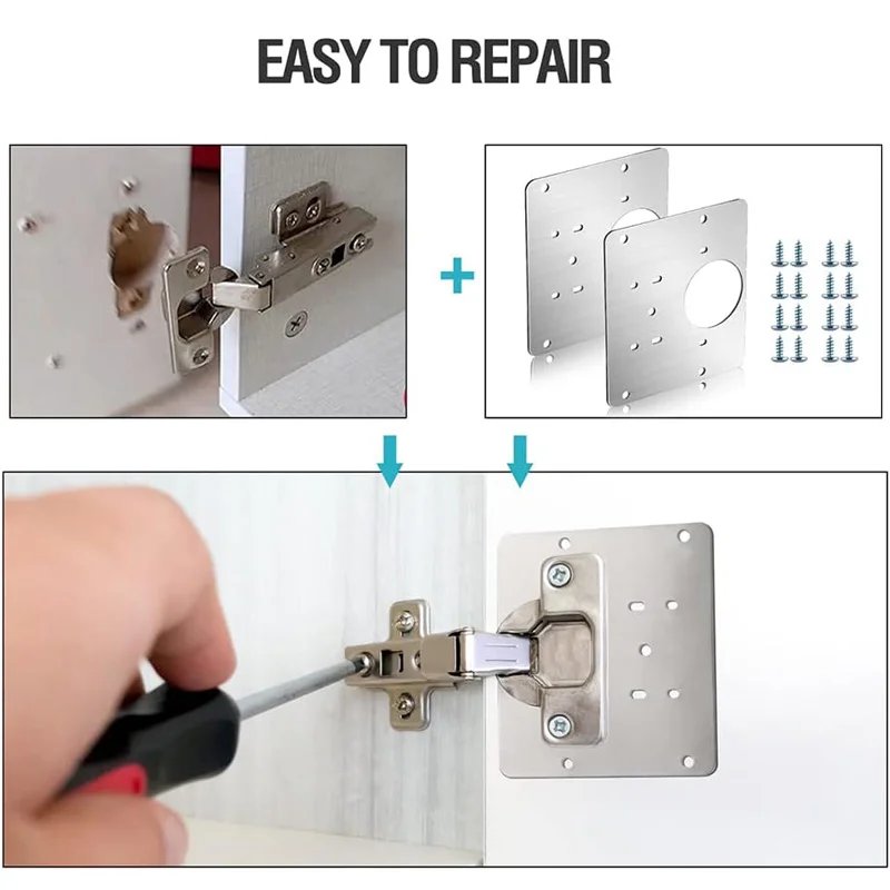 HingePlate 1+1 GRATUIT : Réparation de Charnières de Meubles DIY Plaque Latérale