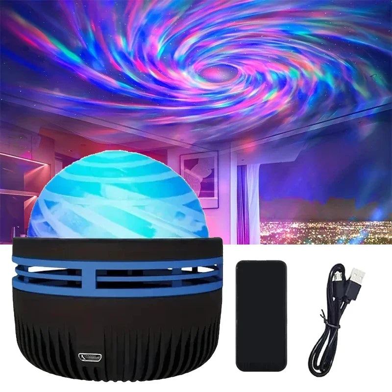 Polariva Projecteur d'Aurore Boréale | Synchronisation Musicale & Télécommande | Lumière Ambiante RGB | Charge USB | 7,8×7,8×8,7 cm