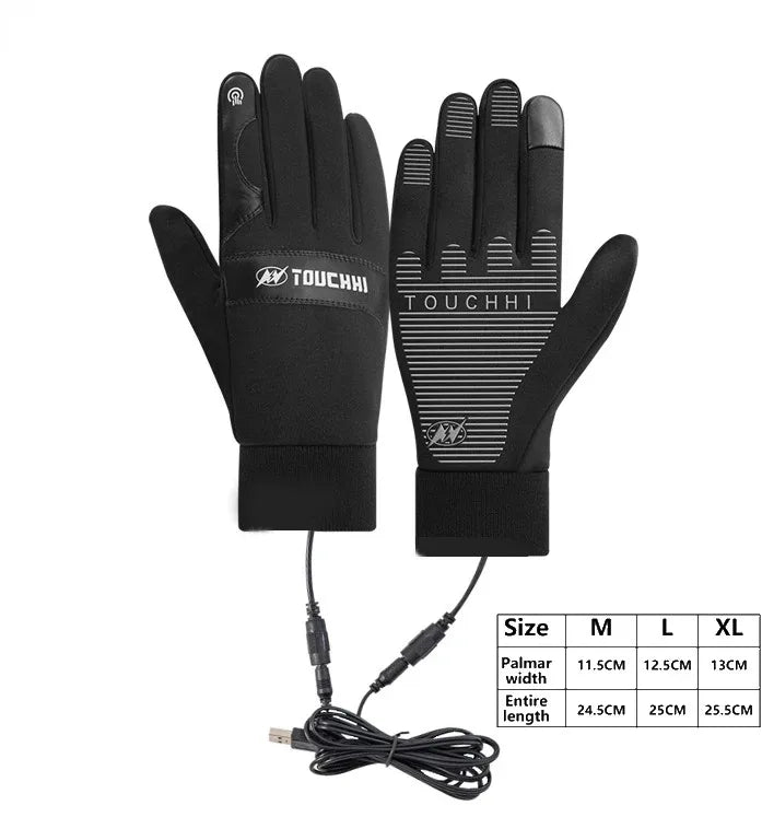 Gants Chauffants USB ThermaGlide | Imperméables & Tactiles | Chauffe-mains d'hiver pour le ski, la moto & les activités de plein air