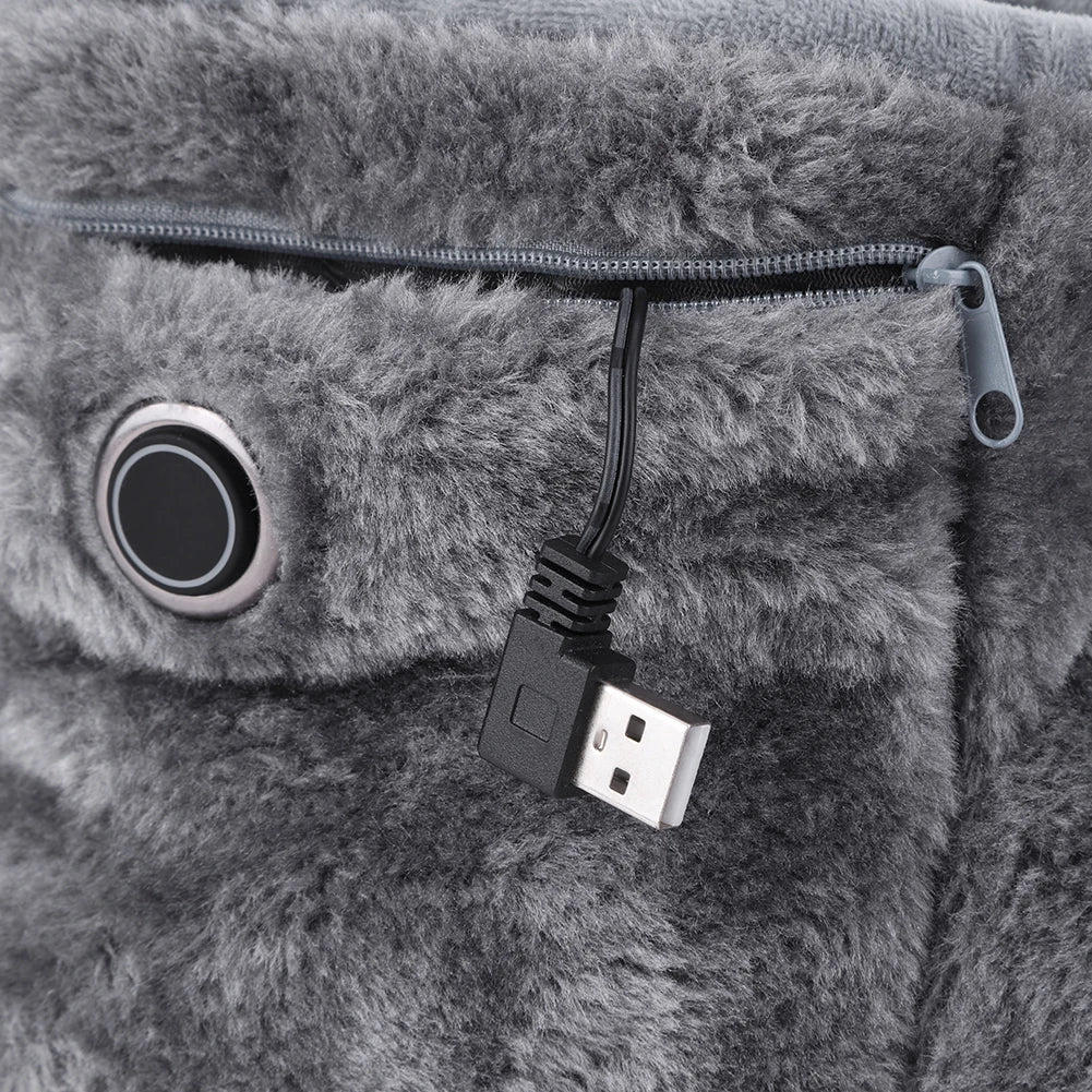 Chaussons USB Chauffants Électriques – Chaleur Douillette en Peluche