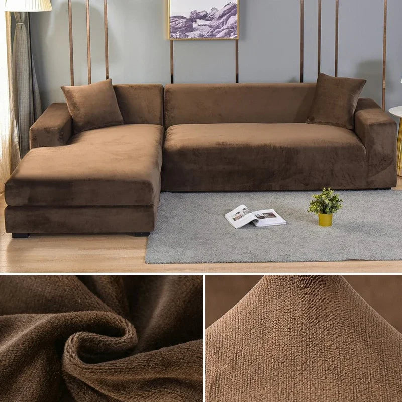 Housse de Canapé en Velours Élastique avec Finition Luxueuse – Sofina