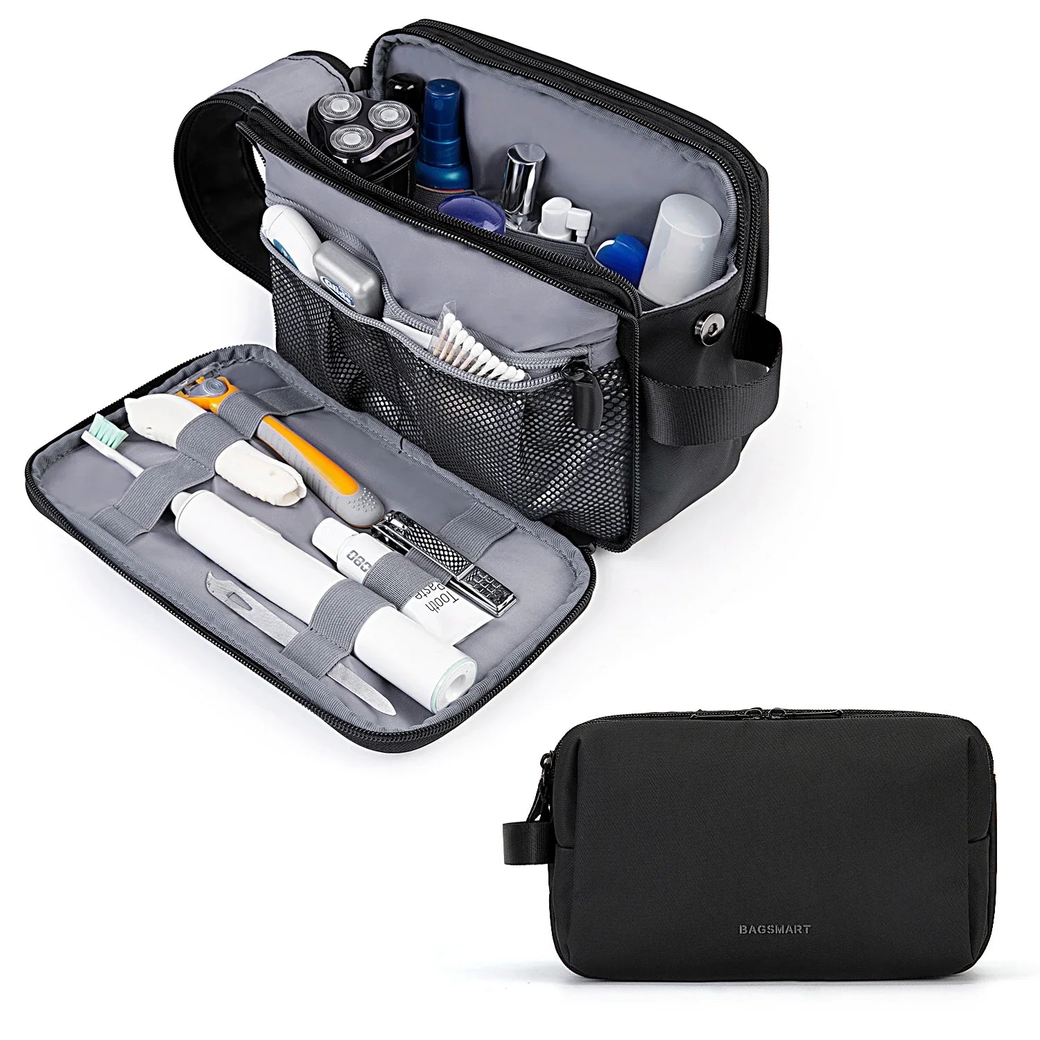 Kosmetixo Trousse de Toilette Imperméable pour Femmes & Hommes | Trousse de Toilette Légère en S/M/L | Accessoire de Voyage pour Produits de Soins & Maquillage | Organisateur de Voyage Unisexe