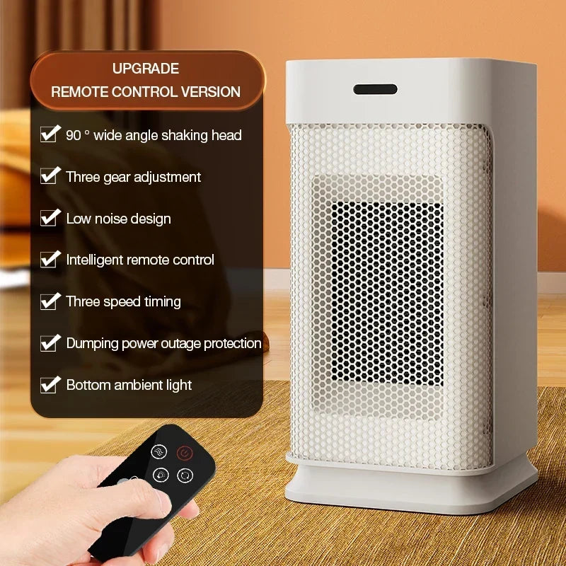 Chauffage Électrique Céramique Portable avec PTC et Lampe de Nuit