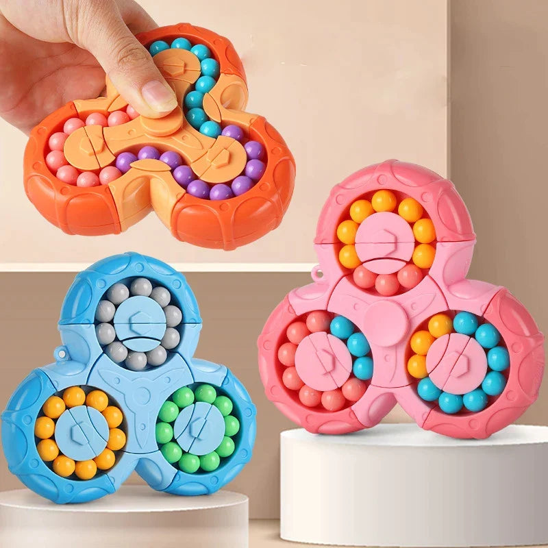 Kletshuts™ SensoryToy - 2 en 1 Rubiks Kubus / Magische Boon Gyro Fidget Spinner