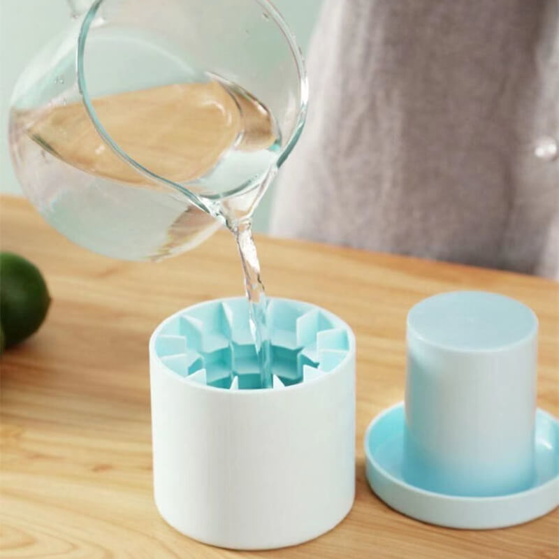 FrozenIce - Fabricant de glaçons portable en silicone avec couvercle