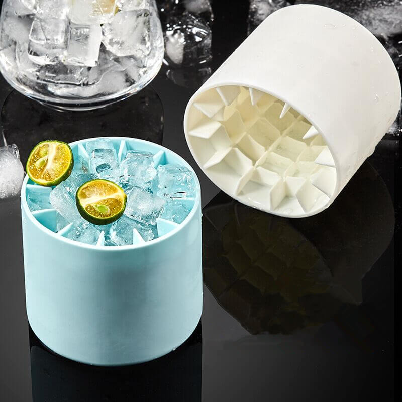 FrozenIce - Fabricant de glaçons portable en silicone avec couvercle
