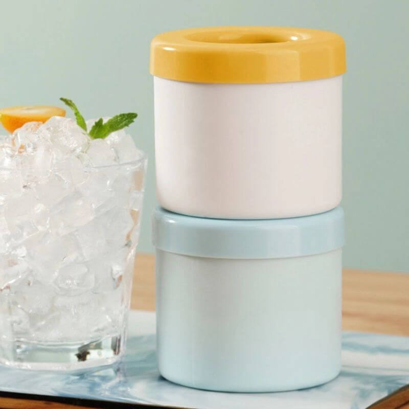FrozenIce - Fabricant de glaçons portable en silicone avec couvercle