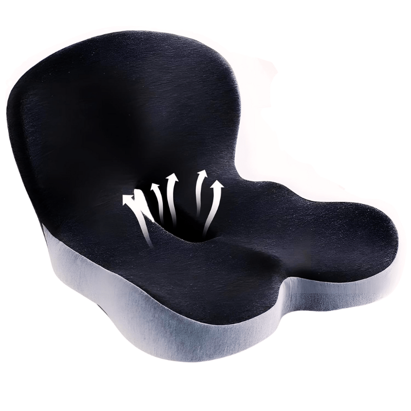 Coussin de Siège Ergonomique en Mousse à Mémoire – Soulagement de la Pression & Antidérapant