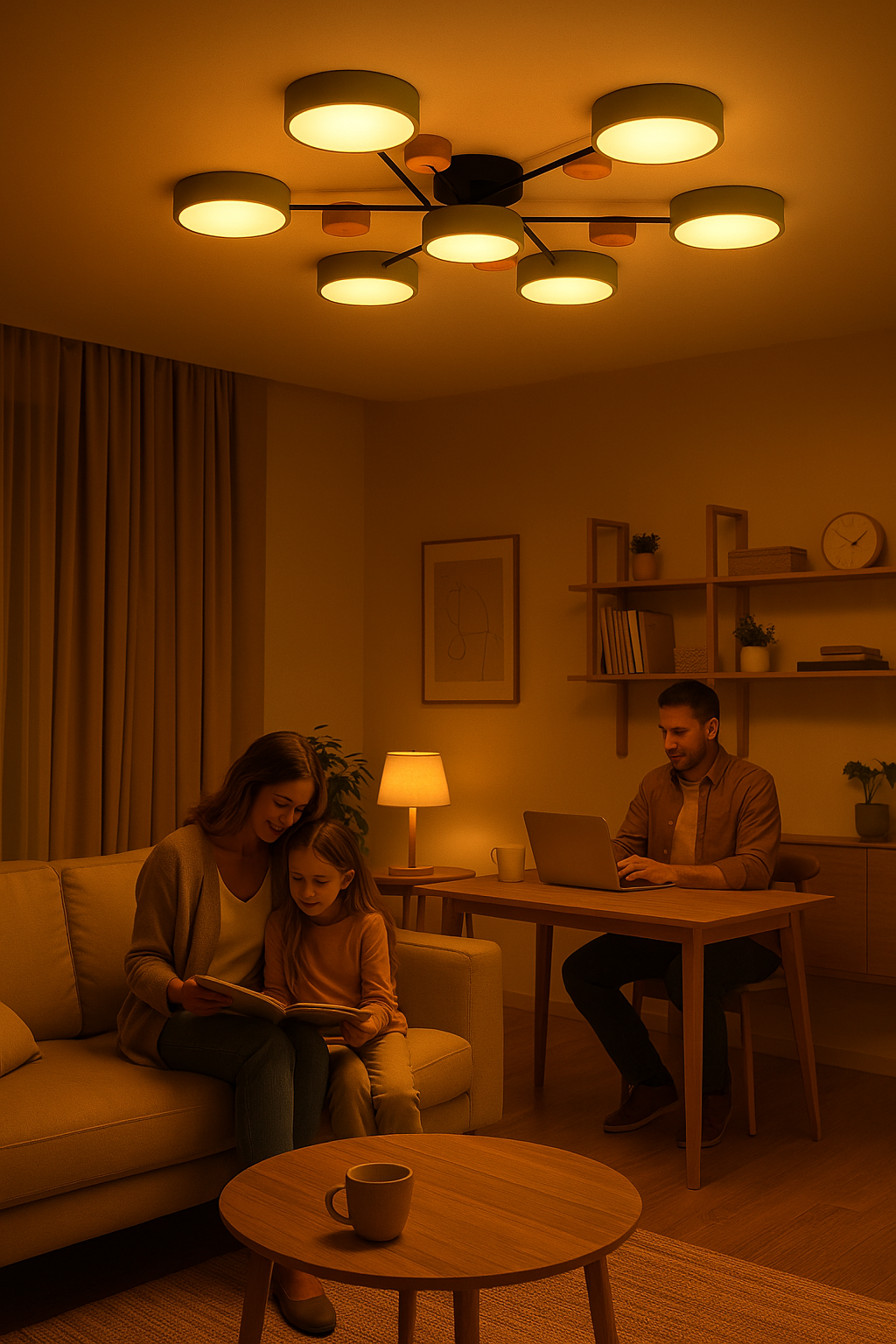Plafonnier Scandinave – Design Ramifié, Élégant & Durable avec Technologie LED