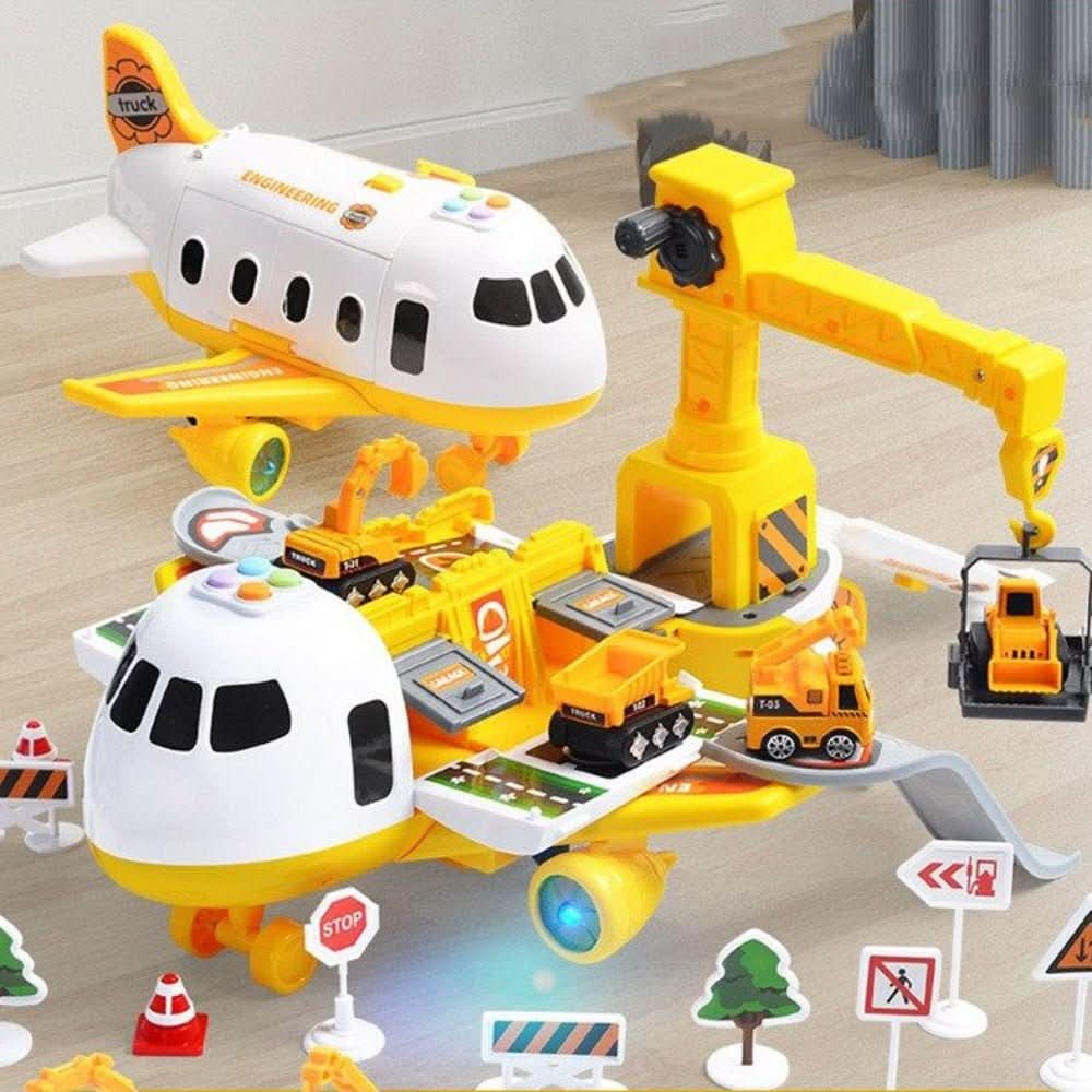 SKYQUEST – Ensemble d'aventure AirPlay avec avion et véhicules pour enfants créatifs