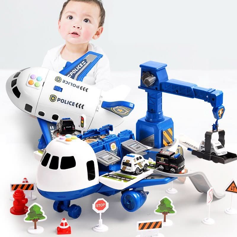 SKYQUEST – Ensemble d'aventure AirPlay avec avion et véhicules pour enfants créatifs