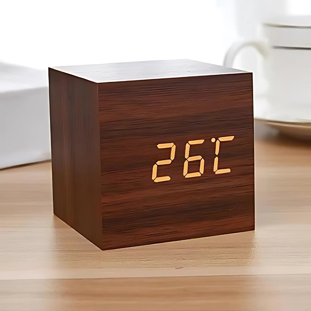 Réveil Cubique Intelligent Moderne avec Température et Fonction Snooze