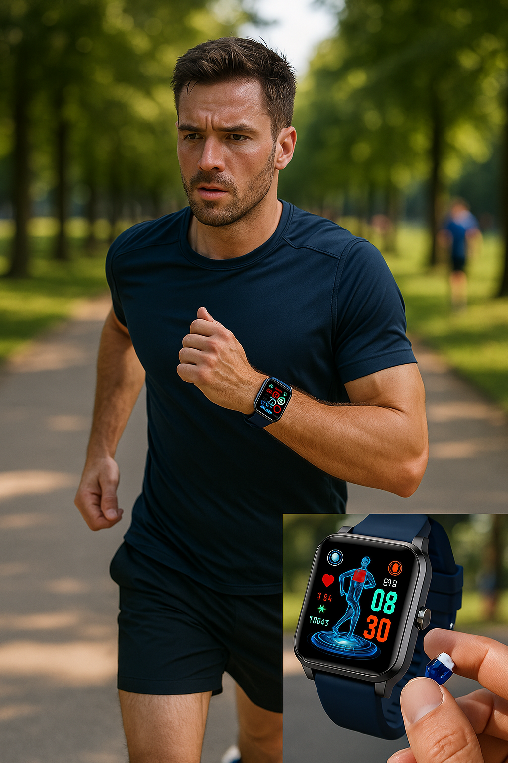 Montre intelligente pour la santé et le fitness – EKG, pression artérielle, mesure de la fréquence cardiaque – compatible iOS et Android