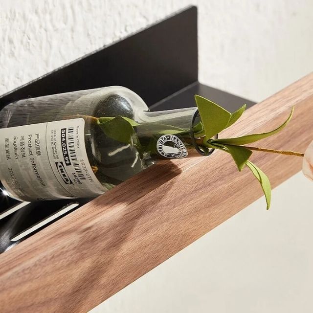 Étagère Murale en Bois Sans Effort pour le Rangement de Salle de Bain